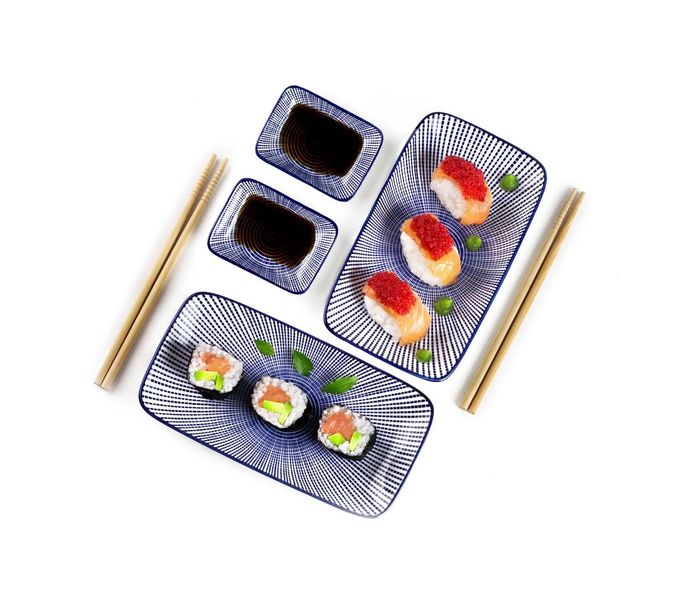 Sushisett for to personer i porselen og bambus fra IBILI