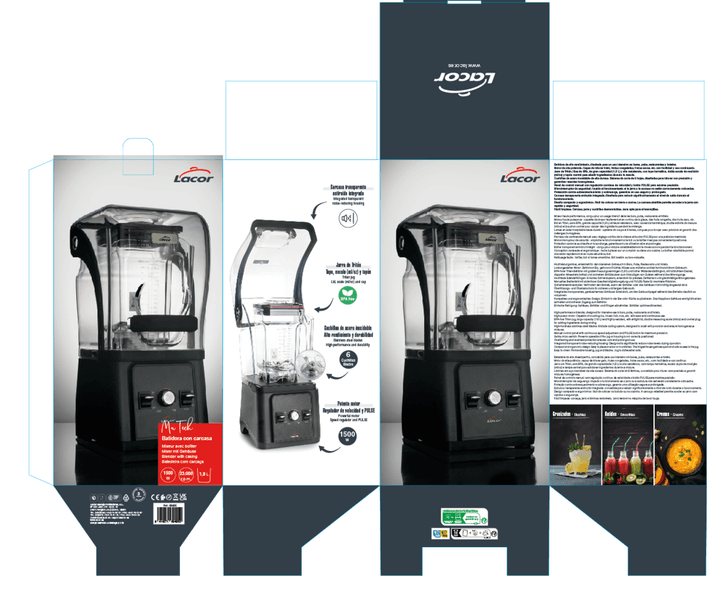 Blender med kolbe 1500watt, 23000rpm fra LACOR